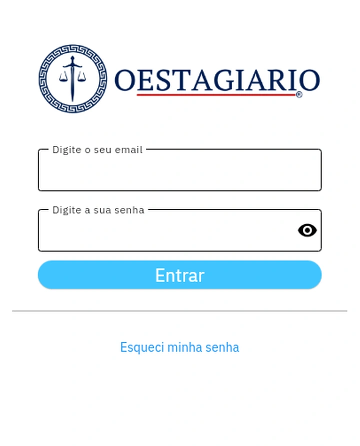 Tela de acesso ao OESTAGIARIO